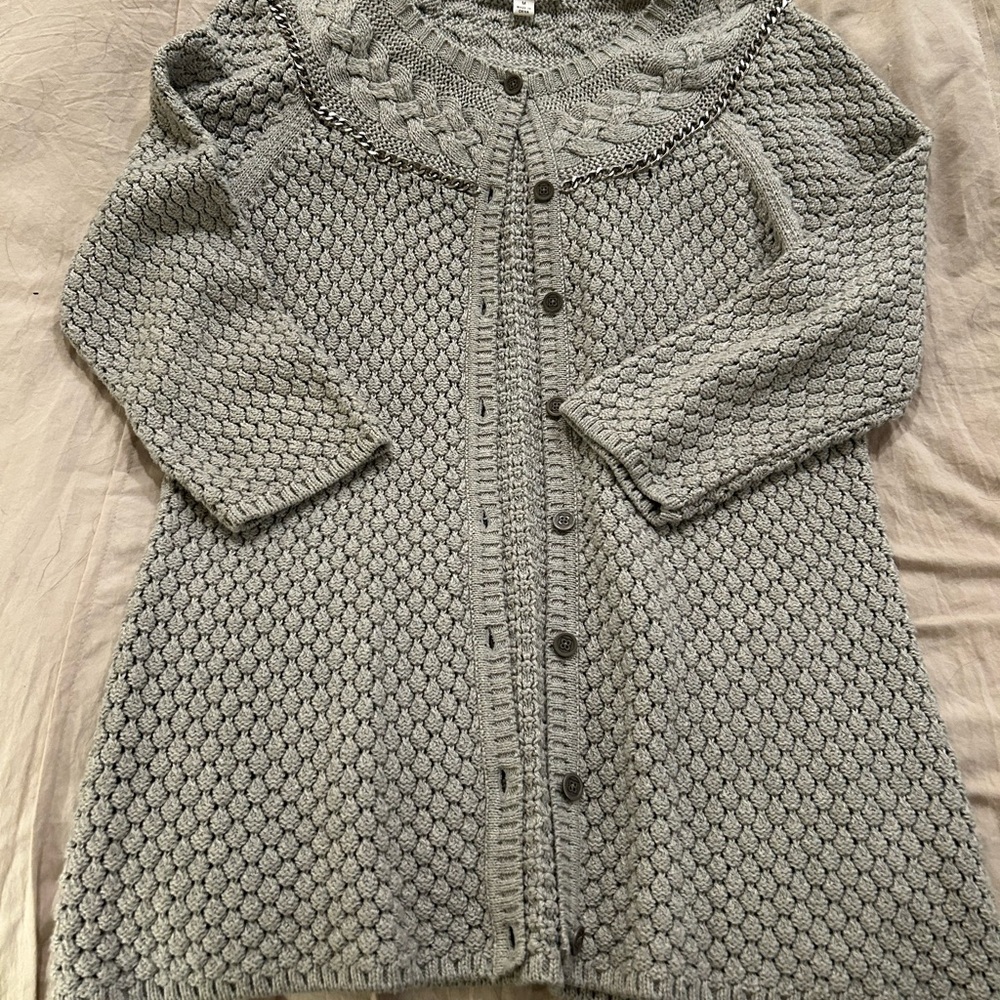 Liz Claiborne Gray Knit Cardigan